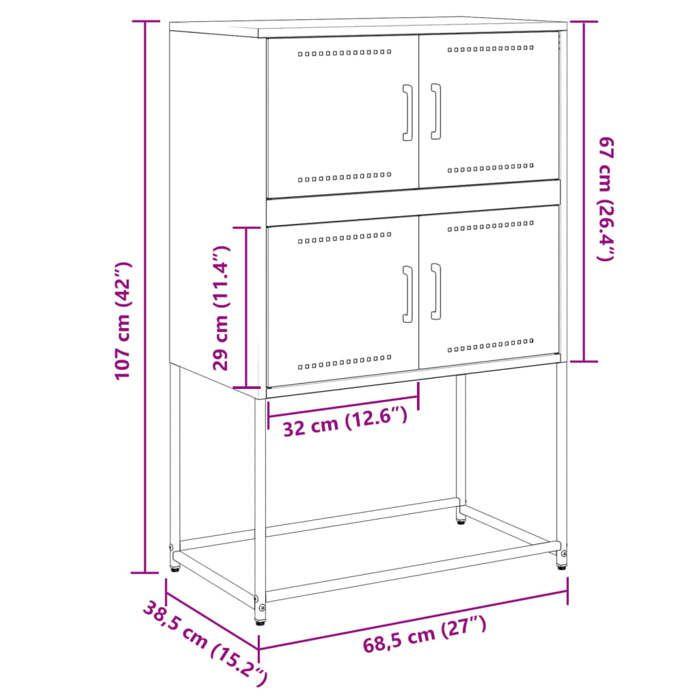 VidaXL Buffet blanc 68,5x38,5x107 cm acier, armoire, armoire latérale, armoire de rangement, armoire, placard, buffet haut, 846487
