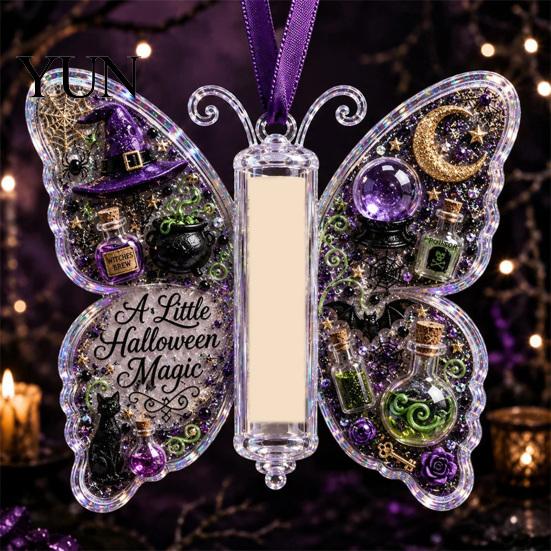 Creative Cash Present Box Acrylic Butterfly Gift Ornament, Christmas Halloween Money Holder with Clear Decorative Holiday Storage Compartment, Hanging