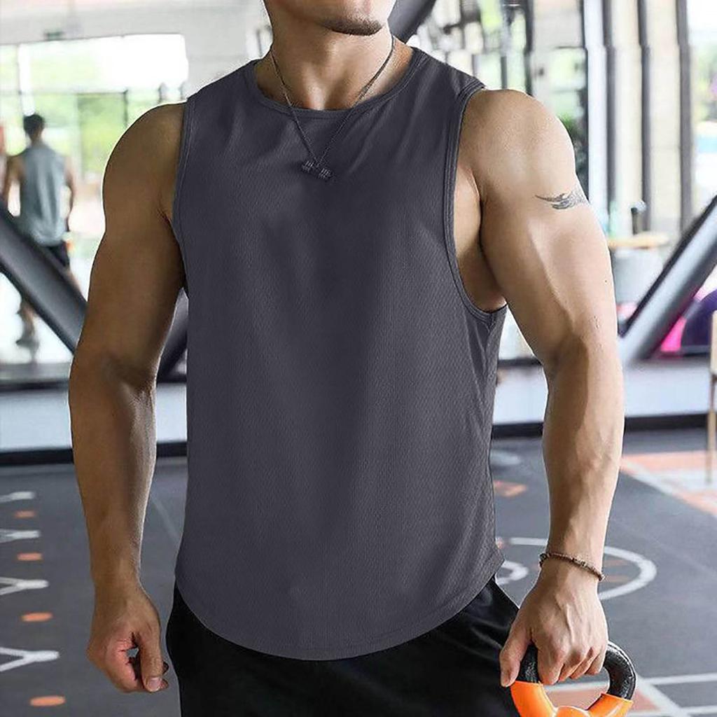 Мужская быстросохнущая майка для тренировок, футболка для тренировок в тренажерном зале, футболка без рукавов для фитнеса, бодибилдинга