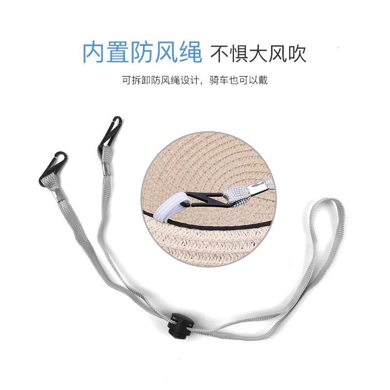 Соломенная шляпа женская солнцезащитная пляжная с большими полями для отпуска маленькая свежая универсальная от солнца