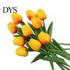 Realistic Tulip Flower 6 Pcs Artificial Flowers Real Touch Faux PU Bouquet Tulips Fake Arrangement for Home Room Office Party Wedding Decoration