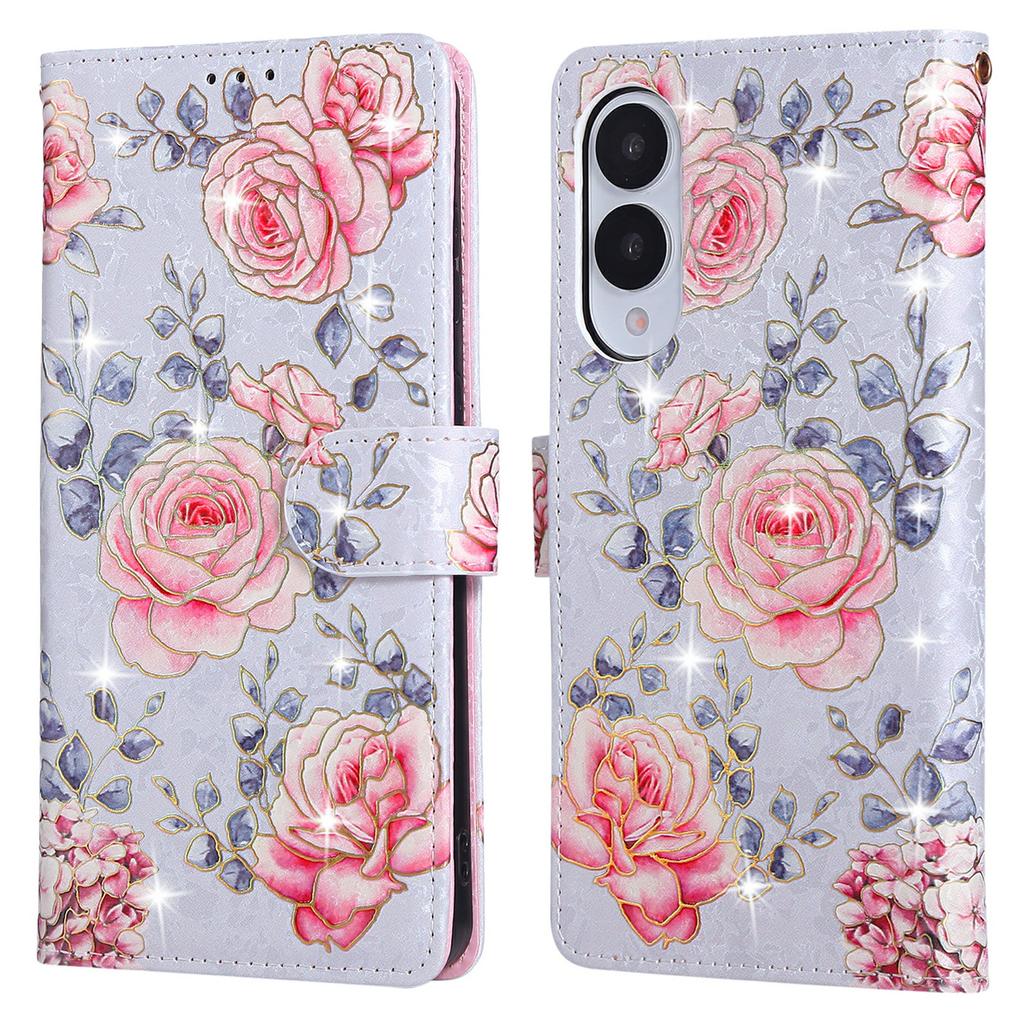 Для Samsung Galaxy S25 Edge Чехол с блокировкой RFID Кожаный чехол для телефона с цветами