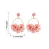 Colorful Fabric Flower Eardrop Sweet Exaggerated Earrings Fashion Mesh Flower Earrings  Women