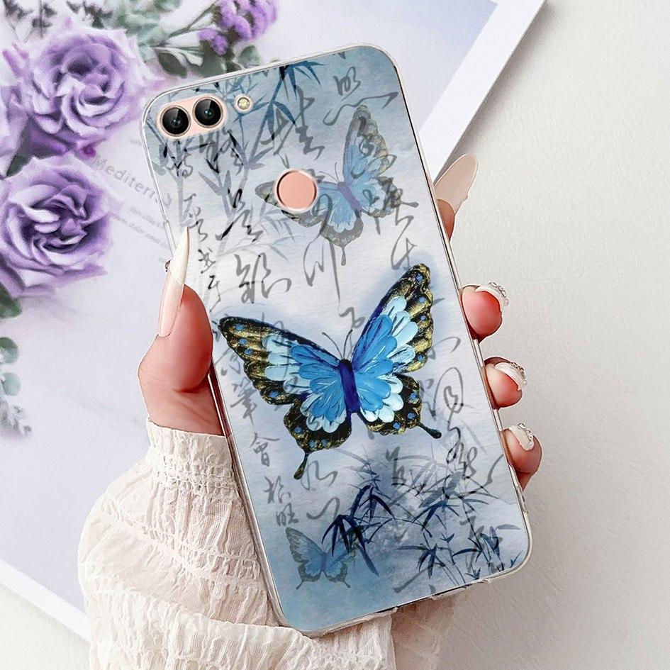 For Huawei P Smart 2018 Case Popular Butterfly Soft Silicone TPU Phone Back Cover For Huawei PSmart FIG-LX1 FIG-LX2 FIG-LX3 Case