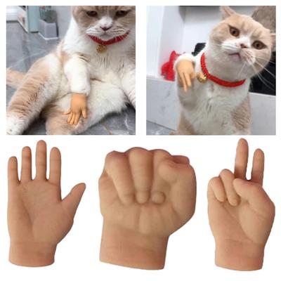 3 шт., крошечный палец, рука, игрушка для кошки, в форме ножниц, бумага, растягивающаяся мини-перчатка для пальцев, кукольный розыгрыш, кляп, подарок для вечеринки