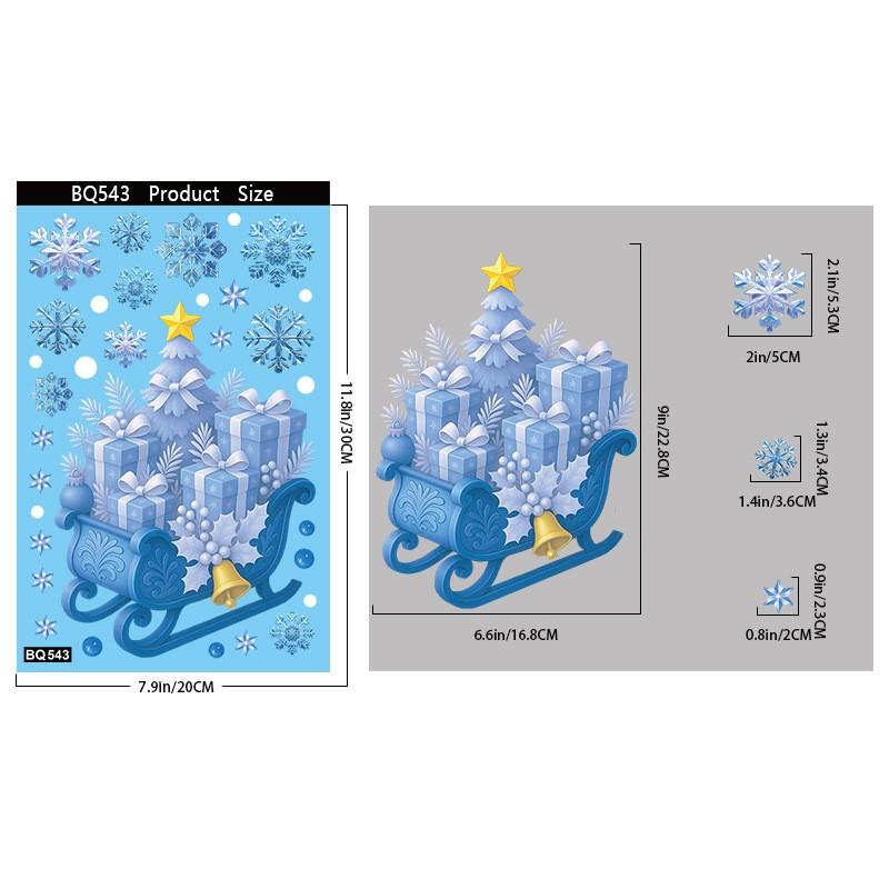 Christmas Decorations: Snowman, Snowflake, Glass Stickers, Christmas Party Decorations, Static Stickers.