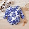 1-18 месяцев новорожденный ребенок цветочный полный принт милый боди комбинезон с длинными рукавами комбинезон