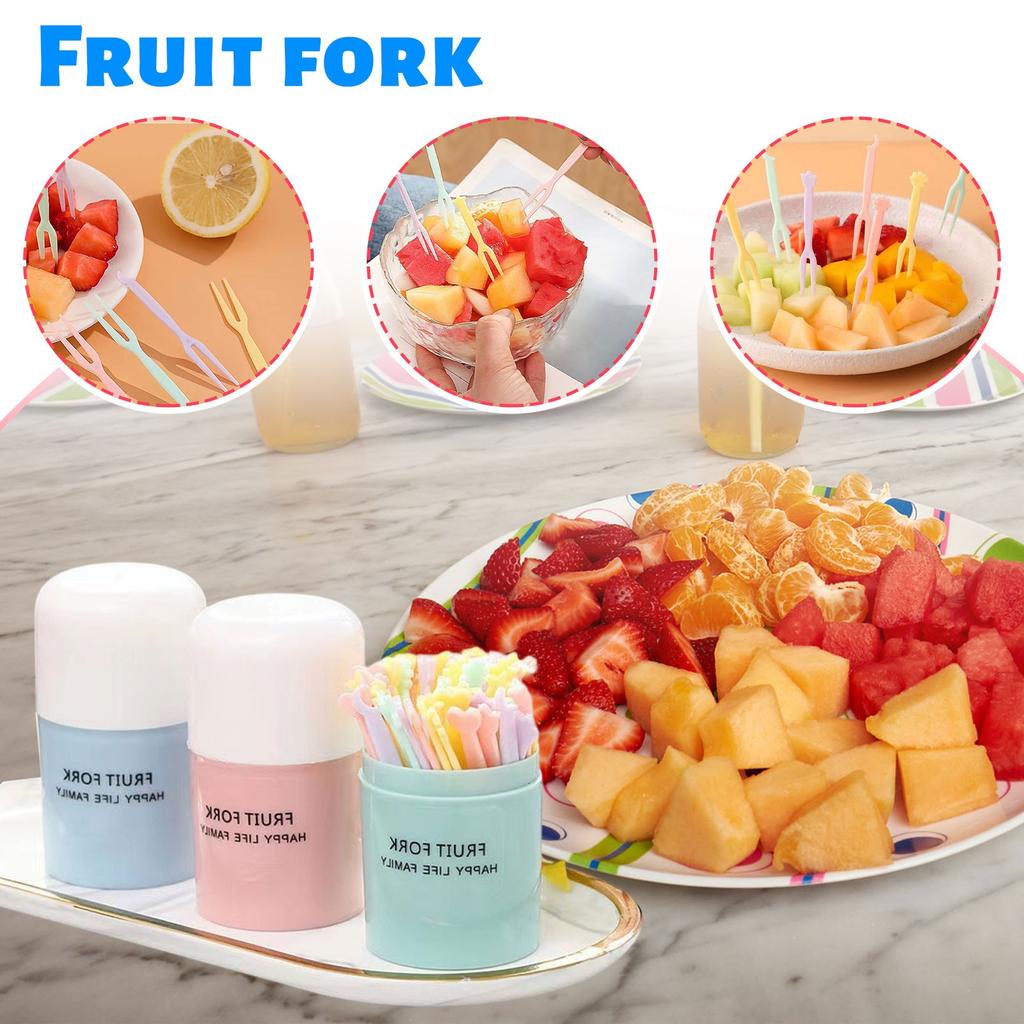 Disposable Fruit Forks, Food-grade Fruit Picks, Plastic Two-toothed Household Cake And Dessert Forks, Small Forks For Pastries