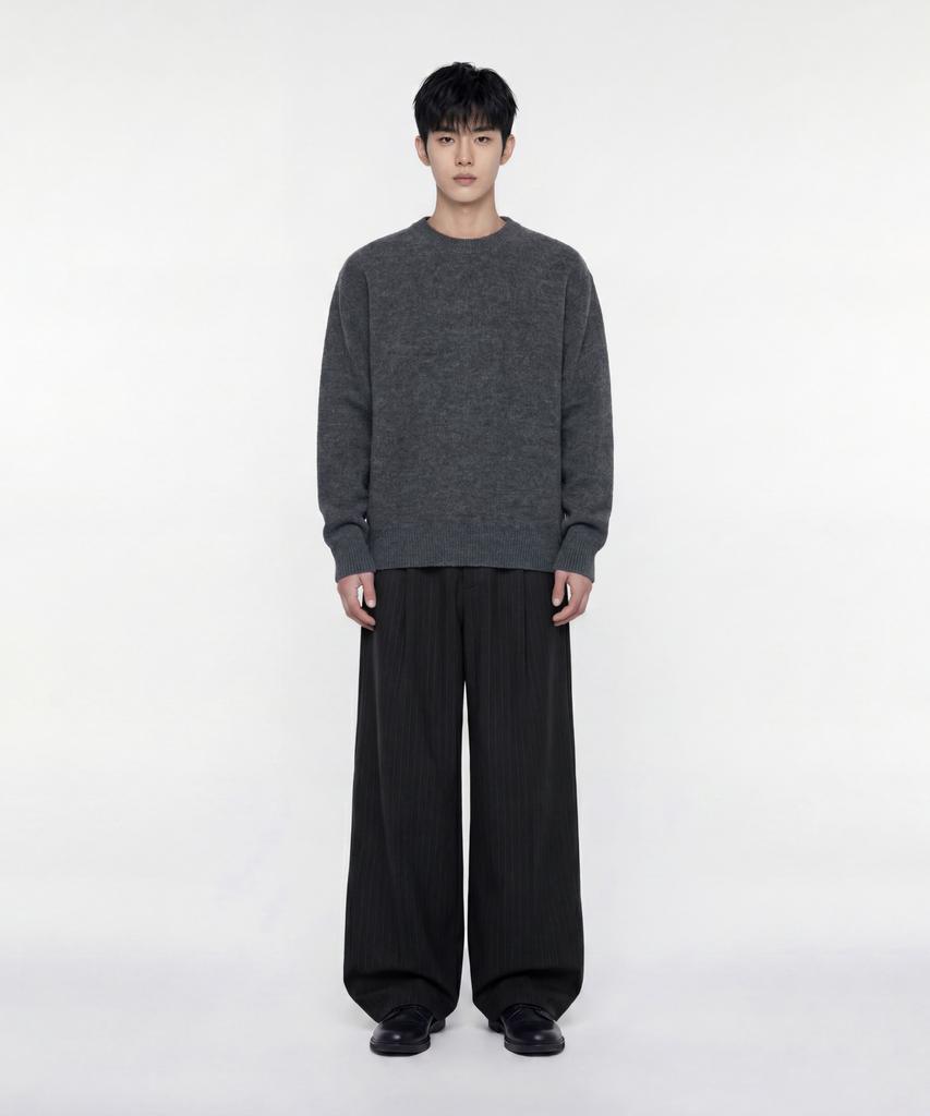 AGOD Signature Daily Crewneck Knit [Charcoal]