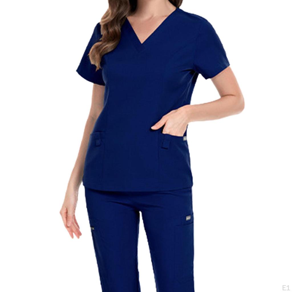 Nursing Scrub Set Work Suits Professional Soft Clothing Nurse Top and Pants for SPA Pet