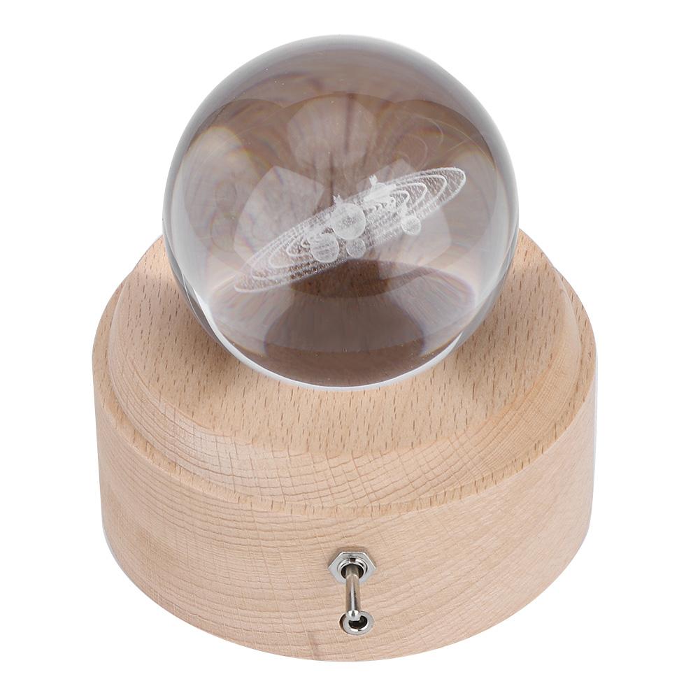 Солнечная система узор хрустальный шар вращающийся музыкальная шкатулка USB зарядка светодиодный ночник для подарка на день рождения