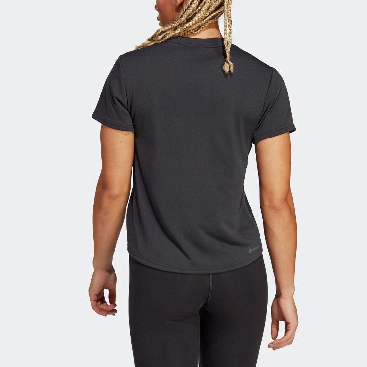adidas Футболка Hiit Heat.Rdy Sweat-Conceal Solid Logo с круглым вырезом и коротким рукавом, женские топы, черный цвет II3244