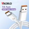 VAORLO 7A 100W Type C Кабель для сверхбыстрой зарядки USB-шнур для быстрой зарядки данных для Huawei P50 Mate 40 Xiaomi Samsung S22 S21