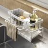 Kitchen Sink Drain Rack Organizer ABS Plastic Self-draining Shelf Soap Sponge Dishcloth Towel Holder Filter Basket