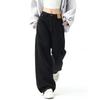 Black Baggy Straight Jeans Women Korean Fashion Streetwear High Waist Wide Leg Denim Pants Female Loose Mopping Jean Trouser Y2K