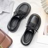 Retro Small Leather Shoes Women's British Style Platform Shoes Muffin Single Shoes Japanese Jk Shoes College Style Big Head Shoes Spring and Autumn V