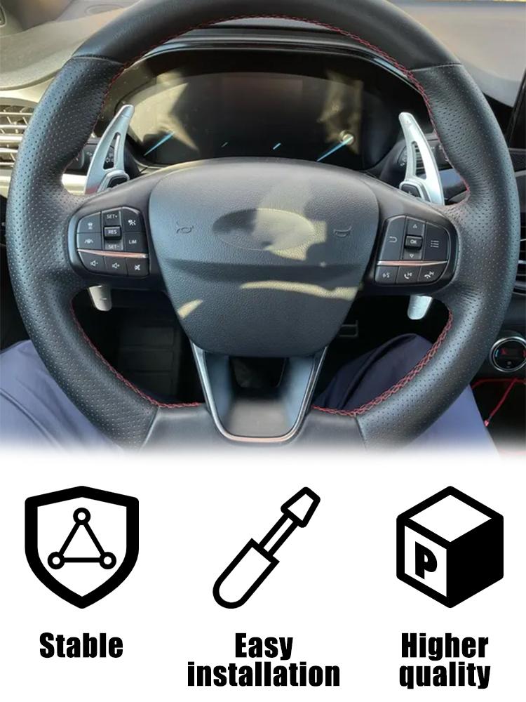 2 шт. алюминиевый руль подрулевой переключатель удлинитель рычага переключения передач автомобиля наклейка на коробку передач для Ford Focus 2015-2018 Kuga Escape 2017-2019