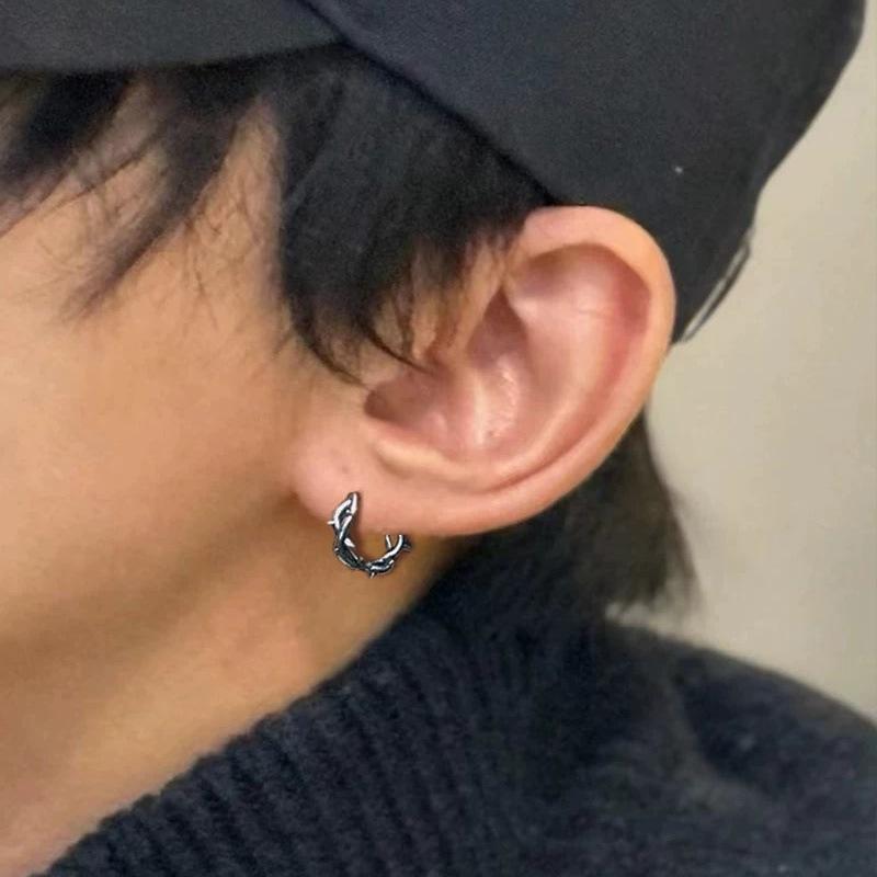 Панк Серебристый Цвет Шипы Кольца Серьги для Мужчин Женщин Мода Хип-Хоп Металл Геометрические Скрученные Застежки для Ушей Ювелирные Аксессуары