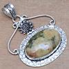 Pendant Rainforest Jasper Gemstone Handmade Silver Jewelry 2.25"