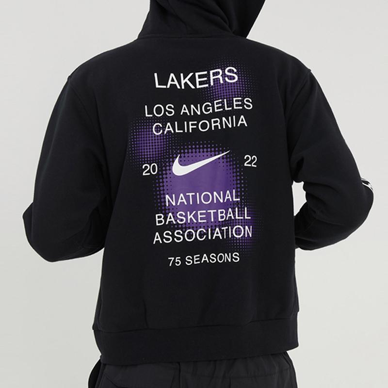 Jordan Мужская флисовая толстовка с капюшоном NBA Los Angeles Lakers со смешанным принтом, черная DH9454-010