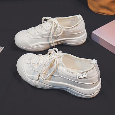 Кроссовки женские весна и осень новые кожаные повседневные модные дышащие походные туфли с большой головой уродливые и милые уличные папины туфли