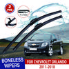For Chevrolet Orlando 2011-2018 Car Wiper U-type Soft Rubber Boneless Wiper HD Quiet Durable Automotive Wiper 24"+19"