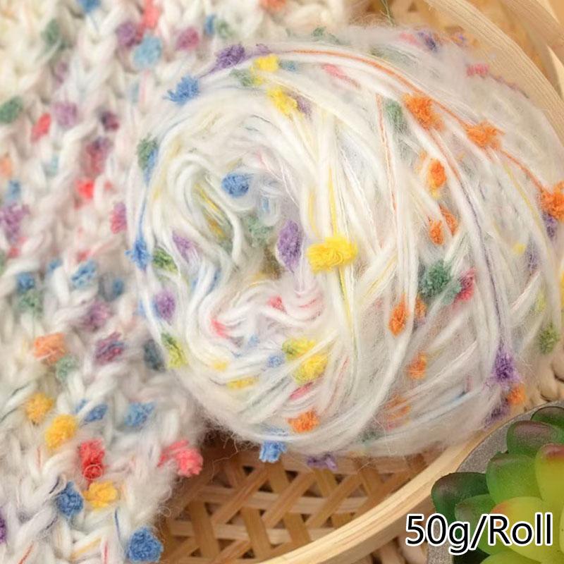 50g/Roll Knitted Craft Thick Thread Knitting Yarn Colorful Scarf Sweater DIY Mohair Yarn Wool Yarn