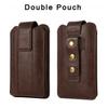 Двойной кожаный чехол для двух мобильных телефонов, сумка с зажимом для ремня, чехол-кобура для iPhone 16, 15, 13, 12 Pro, Samsung S24, S23, S22, Redmi, Oppo, мужской держатель для поясной сумки