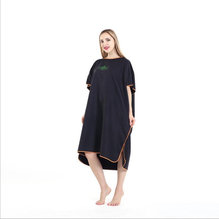 Unisex Beach Towel Poncho Bath Changing Robe Hooded Quick Dry Bathrobe Adult UK