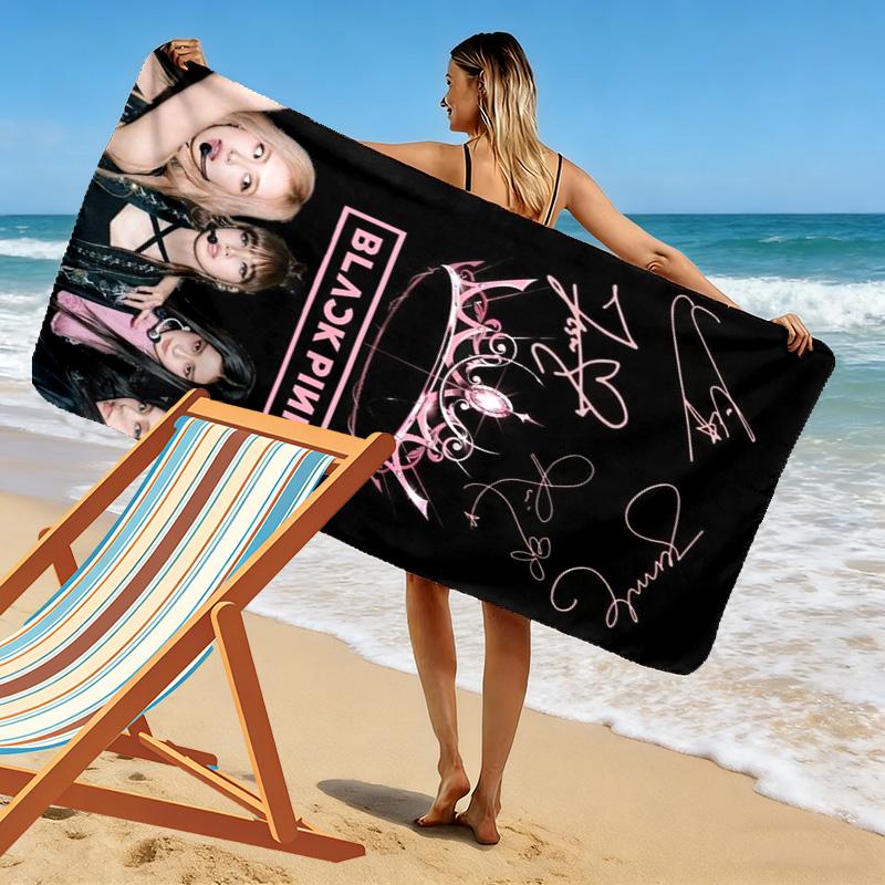 BLACKPINK Print Beach Towel, Large Soft Quick Dry Towel for Beach Camping Swimming