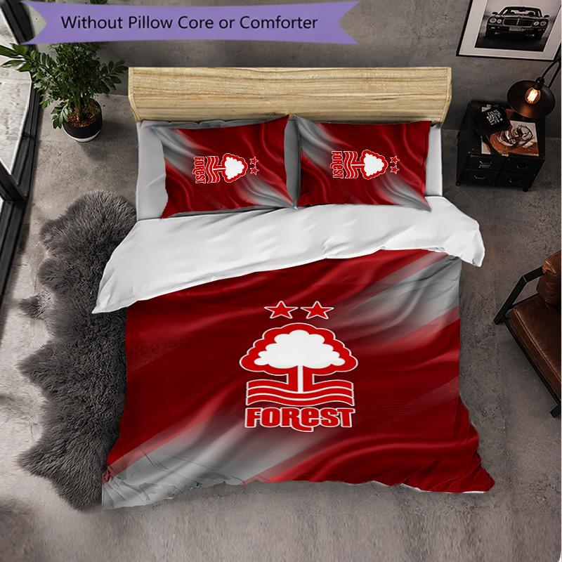 Nottingham Forest Themed Bedding 3Pcs Duvet Cover Set Decorative Bed Linen For Teen Room Home Decoration