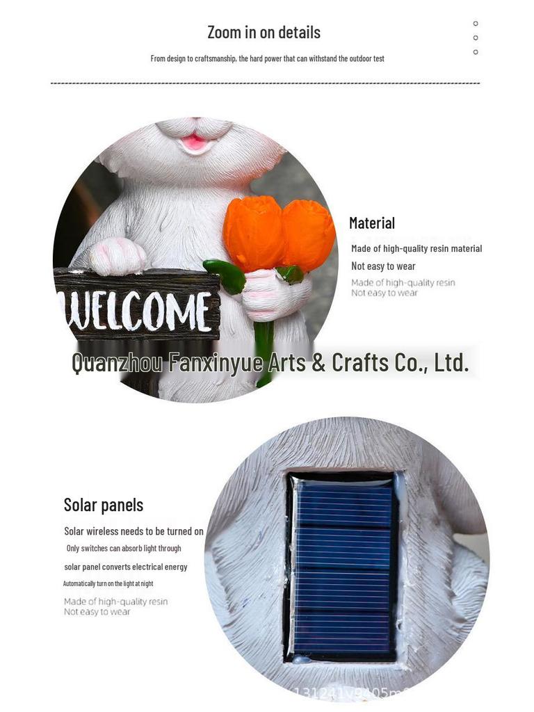 Creative Easter Bunny Resin Statue - Spring Garden Courtyard Decoration Ornament.