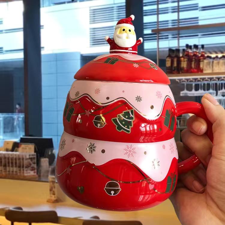 Рождественская кружка, индивидуальная творческая кружка в форме рождественской елки, керамическая чашка, чашка для воды, Рождественский подарок