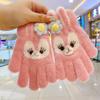 Imitation Mink New Rabbit Plush Five-pointer Knitted Cute Student Plus Velvet Thickened Autumn and Winter Warm Baby Gloves