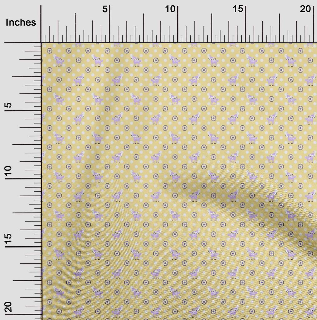 oneOone Cotton Flex Light Brown Fabric Animal  Sewing Fabric By The Yard Printed Diy Clothing Sewing Supplies 40 Inch