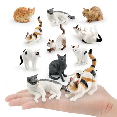 Милые ПВХ-куклы-кошки, украшения, 9 цветов, фигурки кошек для поделок, статуэтки, украшение для дома