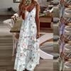Women  Print  Backless Maxi Dress Sexy Sleeveless Beach Dress