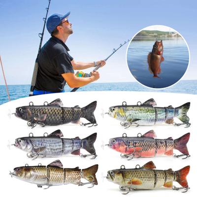 13СМ/35Г Электрическая Многосекционная Перезаряжаемая Светодиодная Рыболовная Приманка с Крючками Светящийся Свимбейт Роботизированная Искусственная