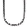 KAZURI Men's Reversible Sterling Silver 925 Triple Weave 6-Sided Reversible Diamond-Cut Chain Necklace with Cuban Link Chain (50cm-6.5mm, Large)