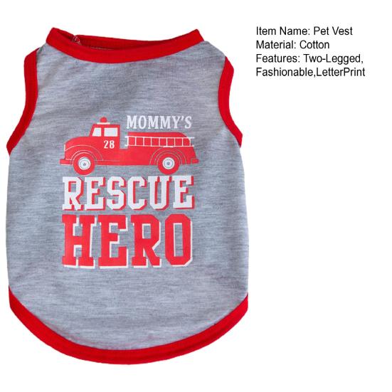 Жилет для домашних животных Двуногая одежда Модный моющийся прочный стильный милый дизайн с буквенным принтом Жилет для домашних животных Товары для домашних животных