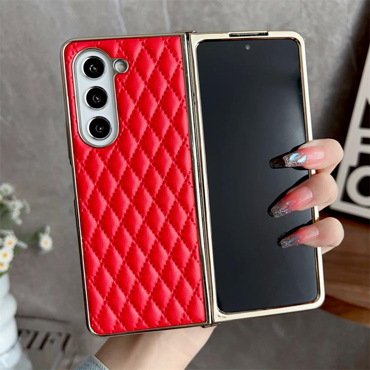 Подходит для Samsung ZFold5 Чехол для мобильного телефона Ромб zfold3 Гальванизированный ТПУ мягкий zfold3 Складной чехол для мобильного телефона