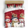 Christmas Snow Scene Snowflakes Gnome 3pcs Bedding Set For Double Bed Home Textile Duvet Cover Quilt Cover Pillowcase