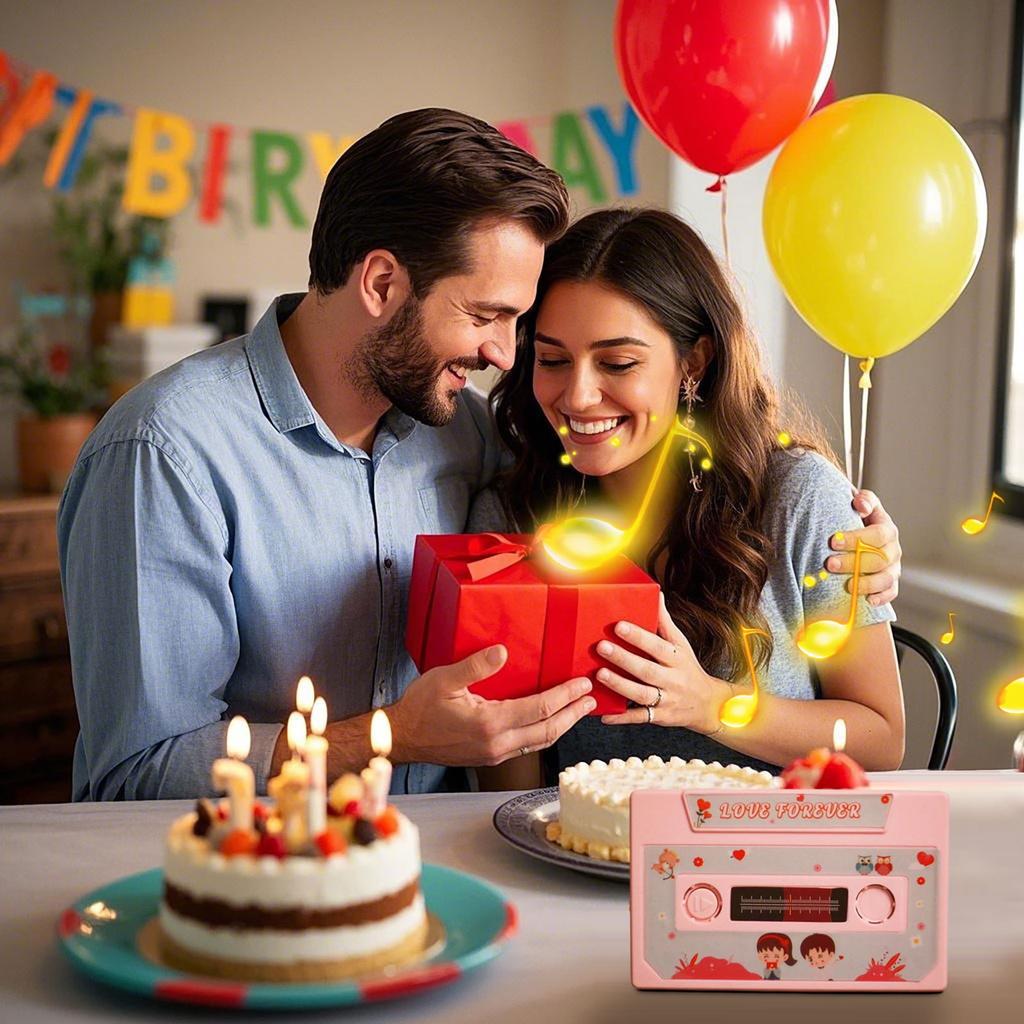 Записываемая кассетная лента, Подарок на День святого Валентина — 60-секундный диктофон, Идеально подходит для годовщин и дней рождения