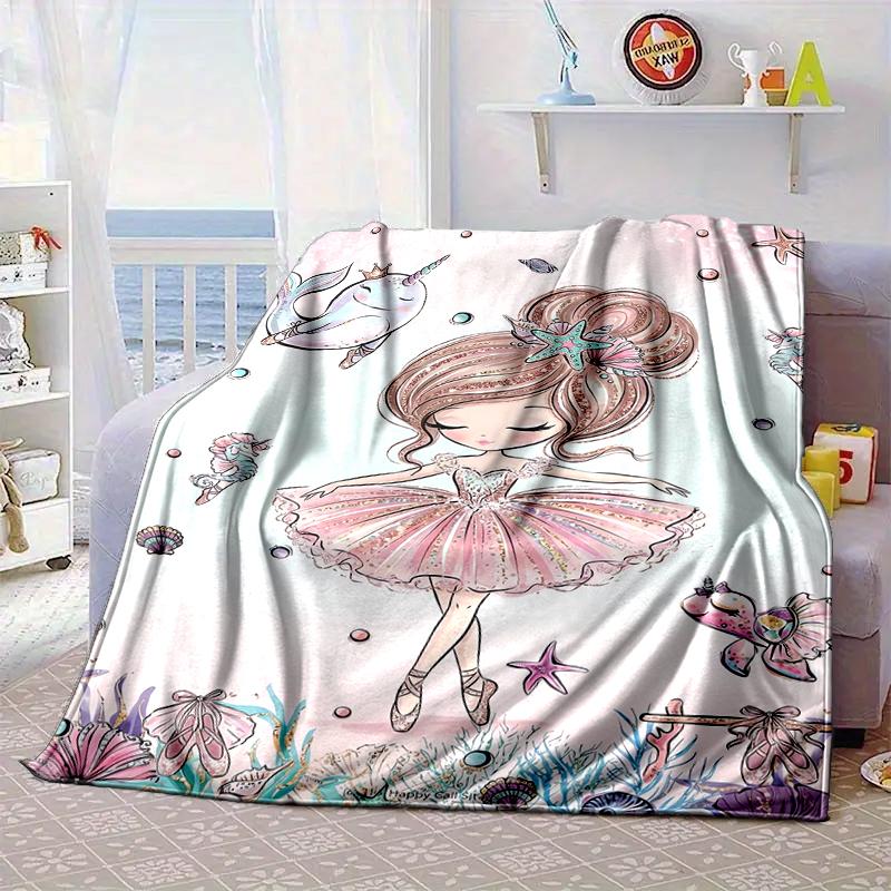 Dancing Ballerina In Pink Blanket Flannel Blanket Throw Blanket Sofa Cover Blanket Soft Premium Blanket Picnic Blanket Tv Blanket Gifts