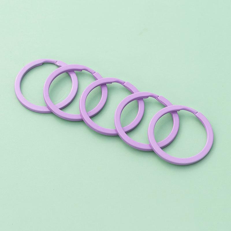 5/10Pcs Metal Colorful Keyring Keychain Split Ring 25/30mm Round Flat Line Key Ring for DIY Handmade Jewelry Making Accessories