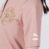 Puma Платье-поло с коротким рукавом и сплошным цветным значком, дышащее, розовое, 537042-24