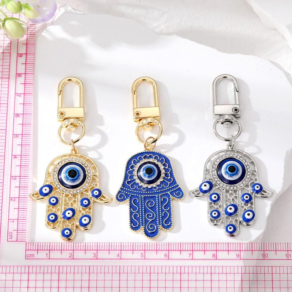 Zinc Zinc Alloy Turkish Blue Eye Pendant Korean Style Backpack Charms Mini Demon Eye Hand Keychain Gift