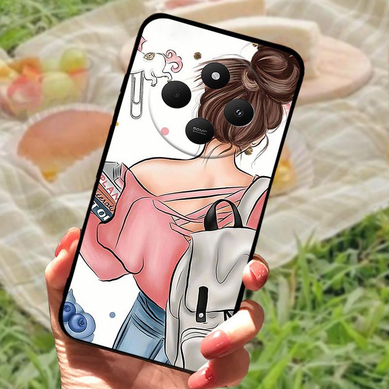 Чехол для Xiaomi POCO C75 4G Redmi 14R 5G Redmi A3 Pro 4G Redmi A4 5G Чехлы Мягкий Бампер Ударопрочный Защитный Чехол Черная Сумка для Телефона