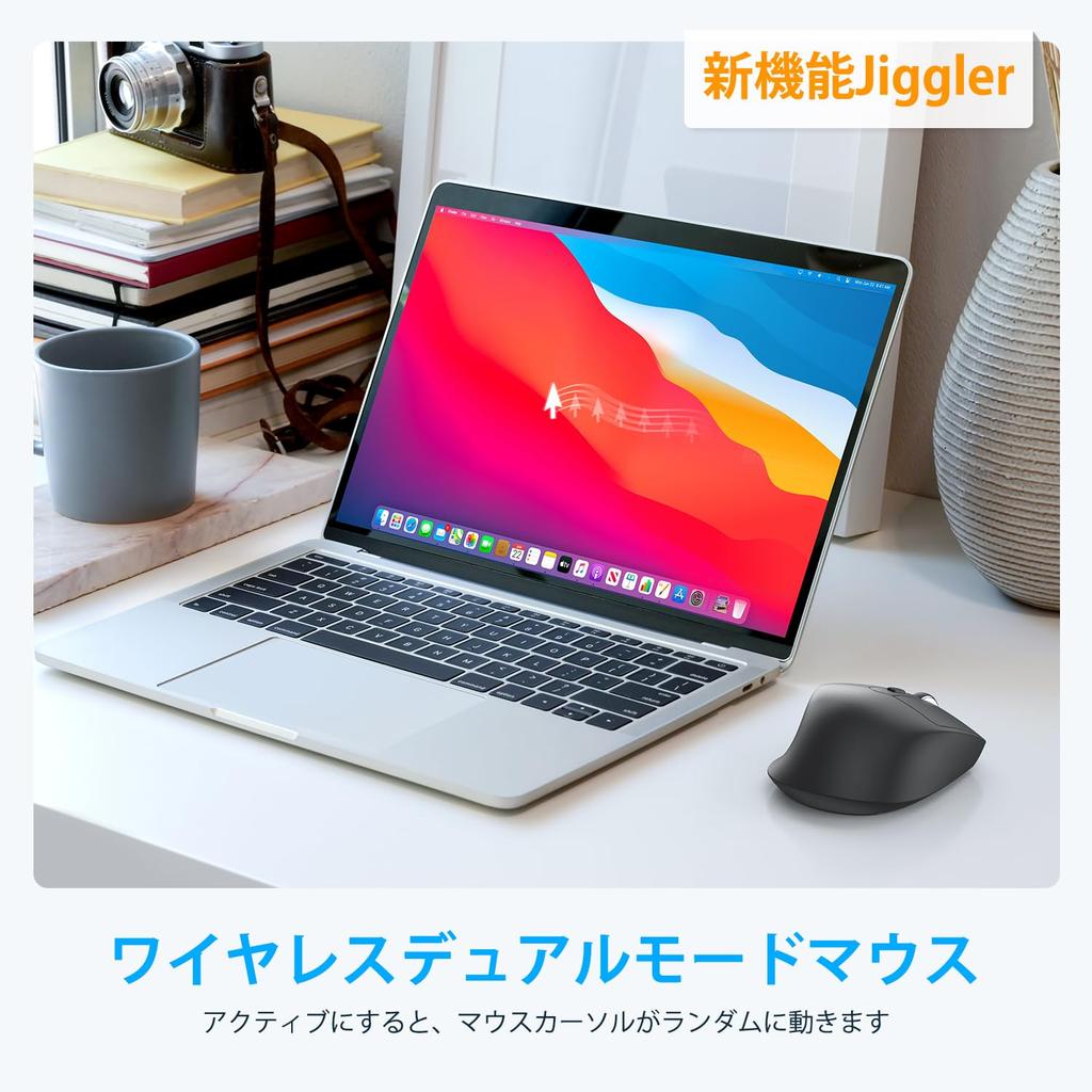 Беспроводная мышь iClever Jiggler, Bluetooth 5.0 2.4 ГГц (Приемник включен), Перезаряжаемый Type-C с двумя режимами, кнопки Вперед/Назад, легкий, тихий левый