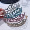 Happy Birthday  Letter Water Diamond Crown Party and Dance Supplies Girl's Birthday Crown  Alloy Headband  Headwear